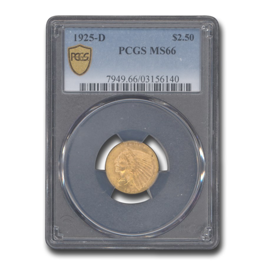 1925-D $2.50 Indian Gold Quarter Eagle MS-66 PCGS