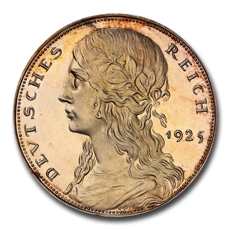 1925-D Germany Silver Pattern 5 Mark MS-65 PCGS