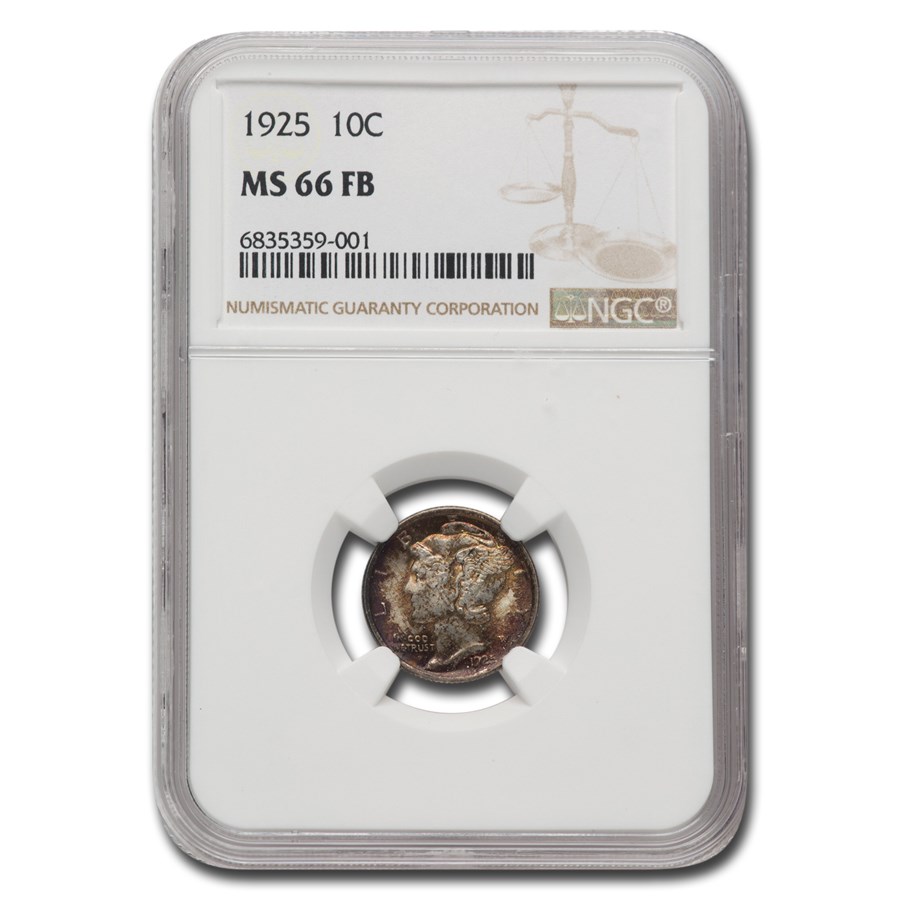 1925 Mercury Dime MS-66 NGC (FB)