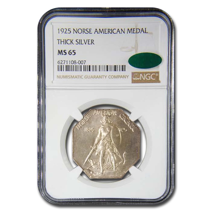 1925 Norse- American Medal Half Dollar MS-65 NGC CAC (Thick)