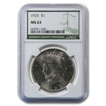 1925 Peace Dollar MS-63 NGC (Green Label)