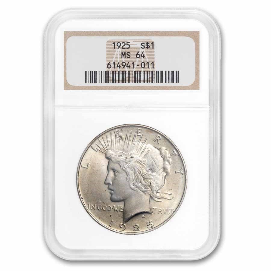 1925 Peace Dollar MS-64 NGC