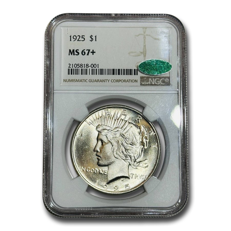 1925 Peace Dollar MS-67+ NGC CAC