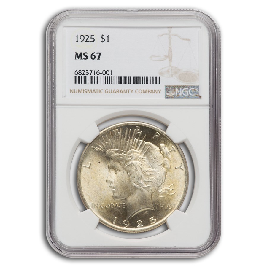 1925 Peace Dollar MS-67 NGC