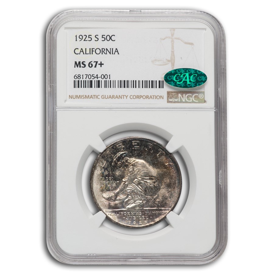 1925-S California Silver Commemorative Half Dollar MS-67+ NGC CAC