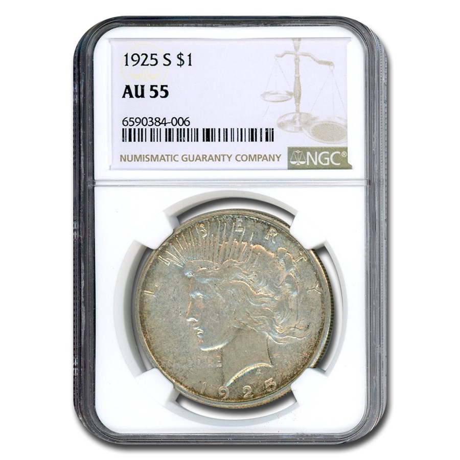 1925-S Peace Dollar AU-55 NGC