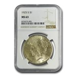 1925-S Peace Dollar MS-63 NGC