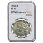 1925-S Peace Dollar MS-64 NGC