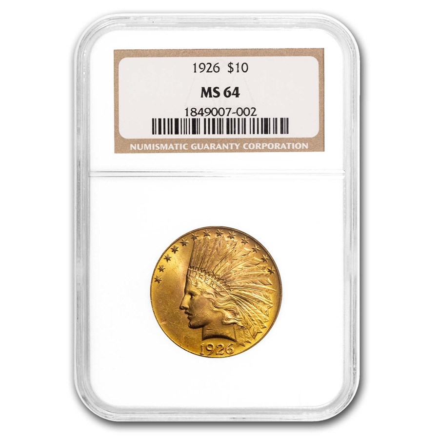 1926 $10 Indian Gold Eagle MS-64 NGC