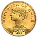 1926-1980 Chile Gold 100 Pesos (Random) Avg. Circ.