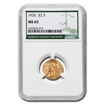 1926 $2.50 Indian Gold Quarter Eagle MS-65 NGC (Green Label)