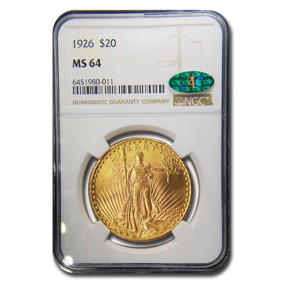 Buy 1926 $20 Saint-Gaudens Gold Double Eagle MS-64 NGC CAC | APMEX