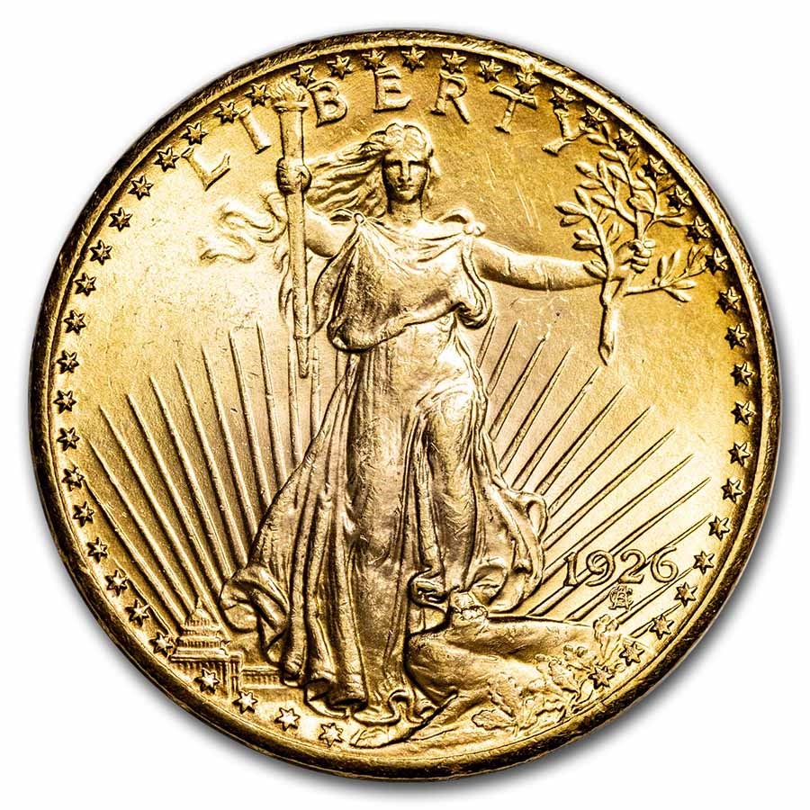 1926 $20 St Gaudens Gold Double Eagle AU