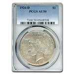 1926-D Peace Dollar AU-50 PCGS 