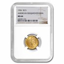 1926 Gold $2.50 America Sesquicentennial MS-64 NGC