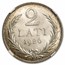 1926 Latvia Silver 2 Lati MS-64 NGC