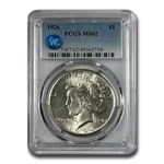 1926 Peace Dollar MS-62 PCGS