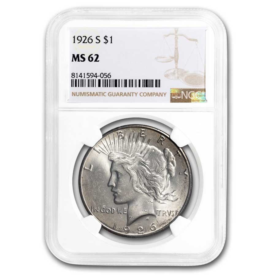 1926-S Peace Dollar MS-62 NGC