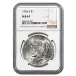 1926-S Peace Dollar MS-64 NGC