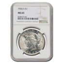 1926-S Peace Dollar MS-65 NGC