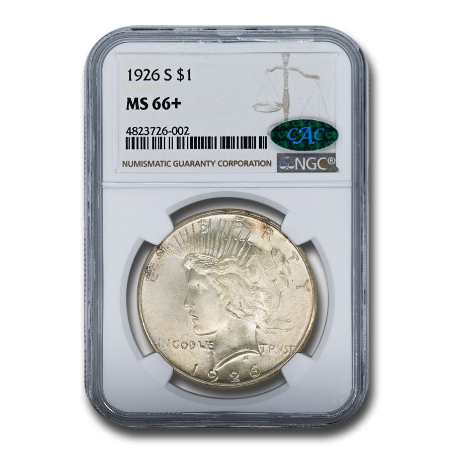 1926-S Peace Dollar MS-66+ NGC CAC