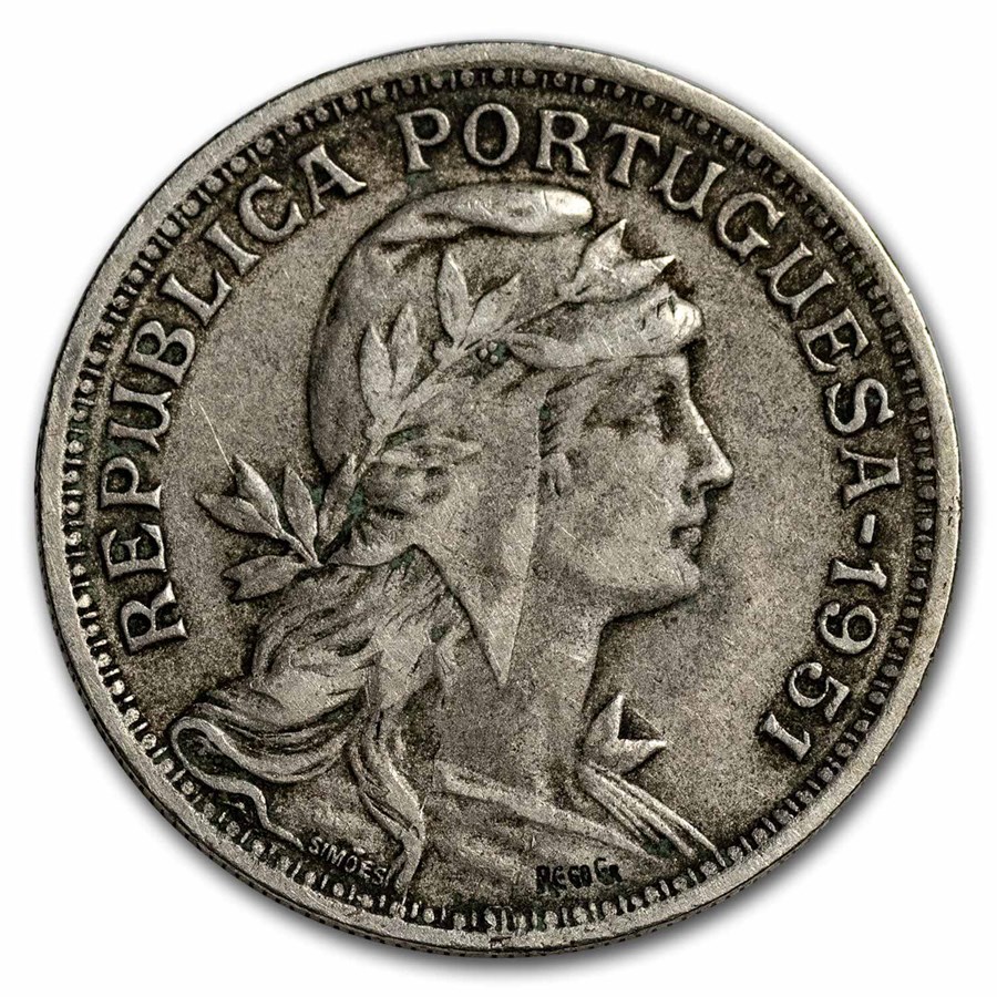 1927-1968 Portugal Republic Copper Nickel 5 Escudo Avg Circ