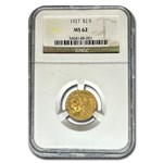 1927 $2.50 Indian Gold Quarter Eagle MS-62 NGC