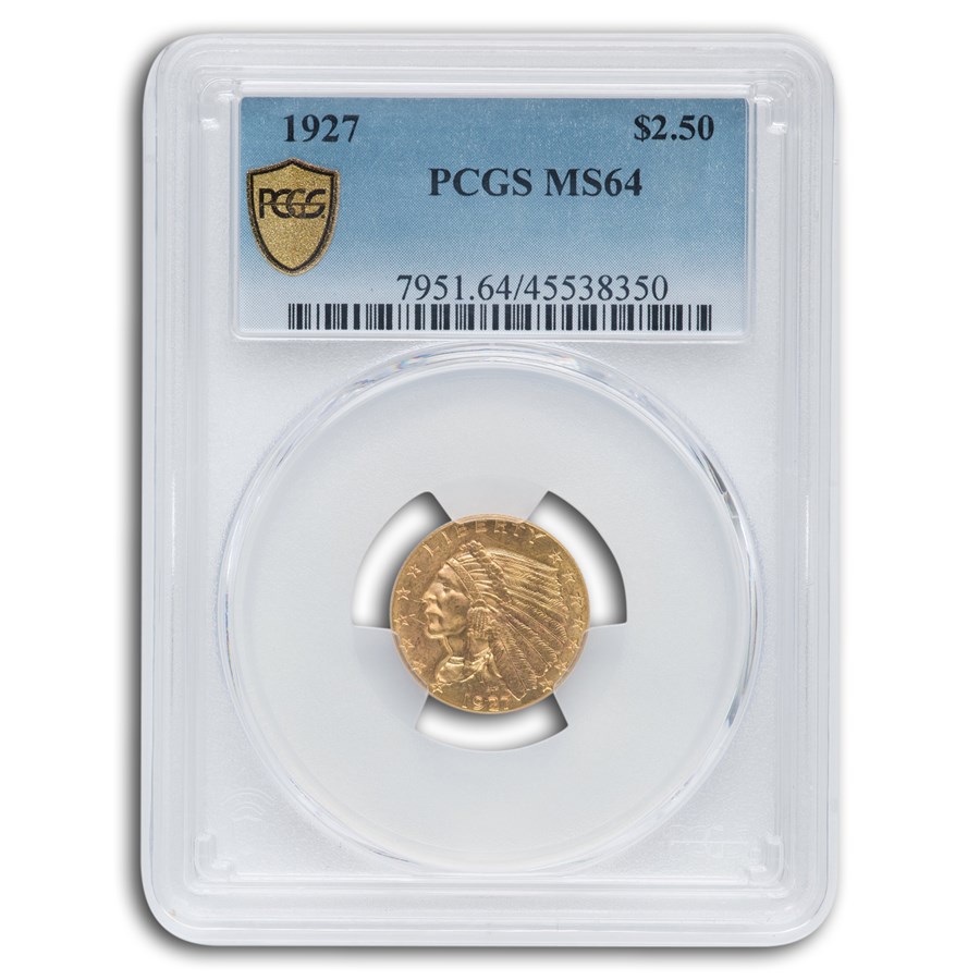 1927 $2.50 Indian Gold Quarter Eagle MS-64 PCGS