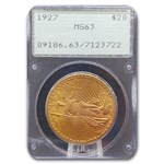 1927 $20 St Gaudens Gold Double Eagle MS-63 PCGS (Rattler)