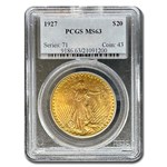 1927 $20 St Gaudens Gold Double Eagle MS-63 PCGS