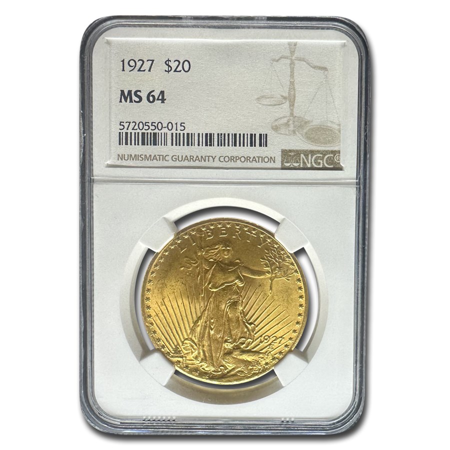 1927 $20 St Gaudens Gold Double Eagle MS-64 NGC