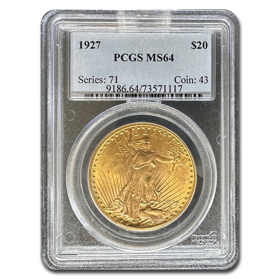 1927 $20 St Gaudens Gold Double Eagle MS-64 PCGS