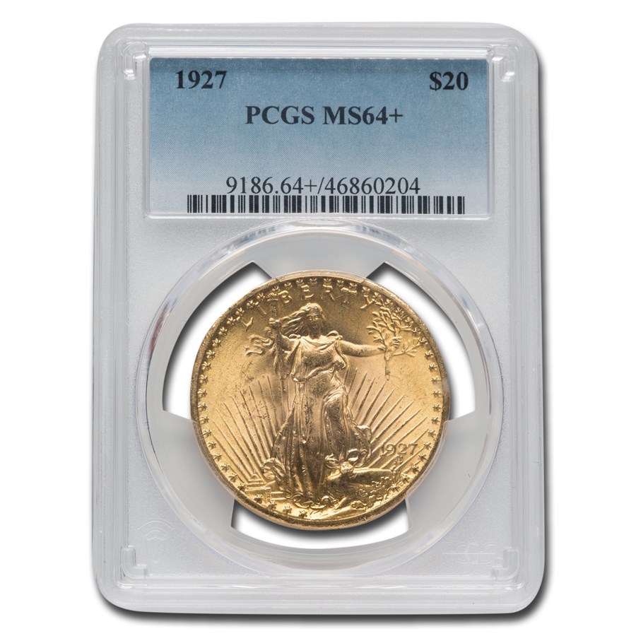 1927 $20 St Gaudens Gold Double Eagle MS-64+ PCGS