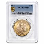 1927 $20 St Gaudens Gold Double Eagle MS-65+ PCGS