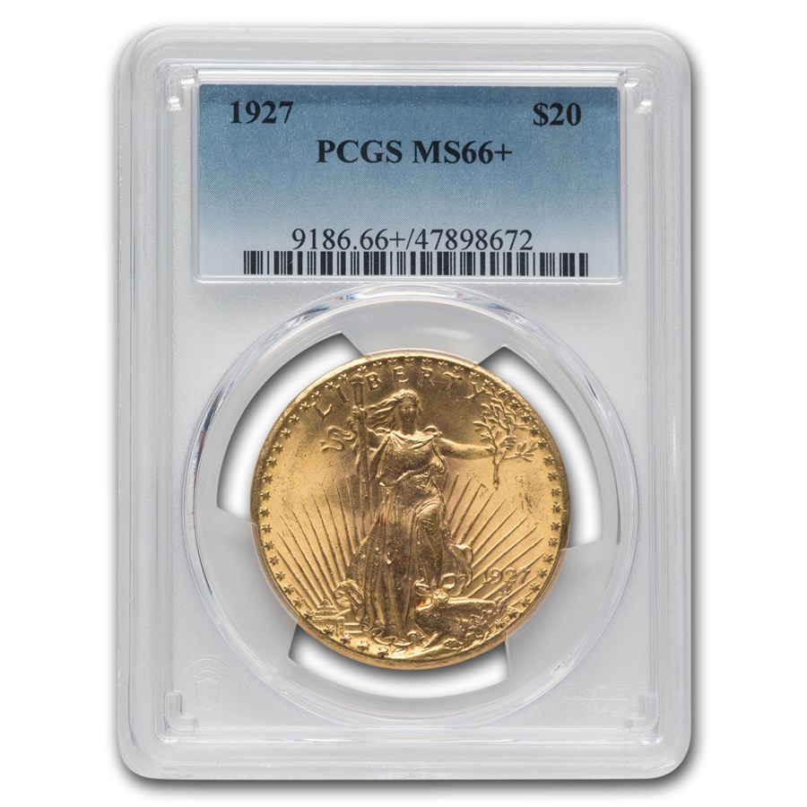 1927 $20 St. Gaudens Gold Double Eagle MS-66+ PCGS