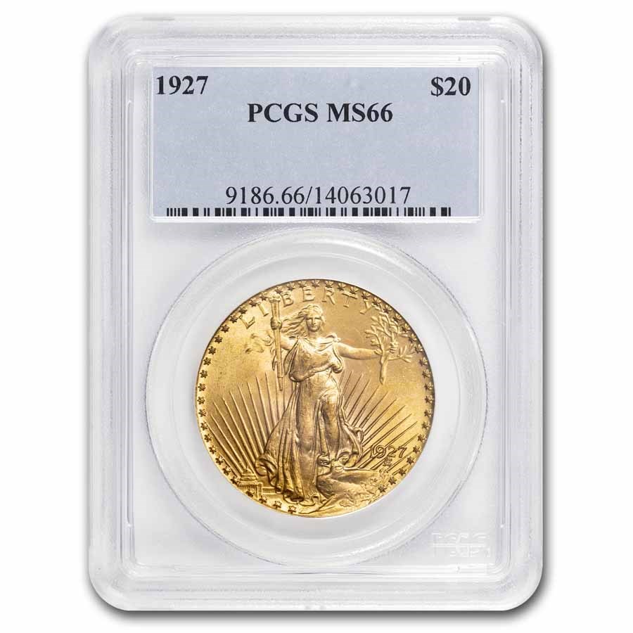 1927 $20 St Gaudens Gold Double Eagle MS-66 PCGS