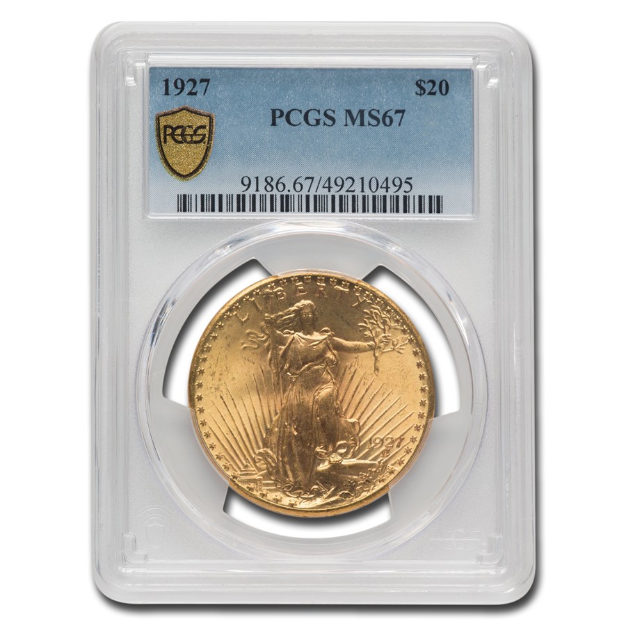 1927 $20 St Gaudens Gold Double Eagle MS-67 PCGS