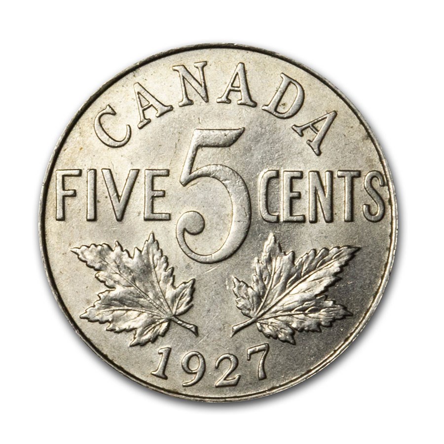 1927 Canada 5 Cents George V AU