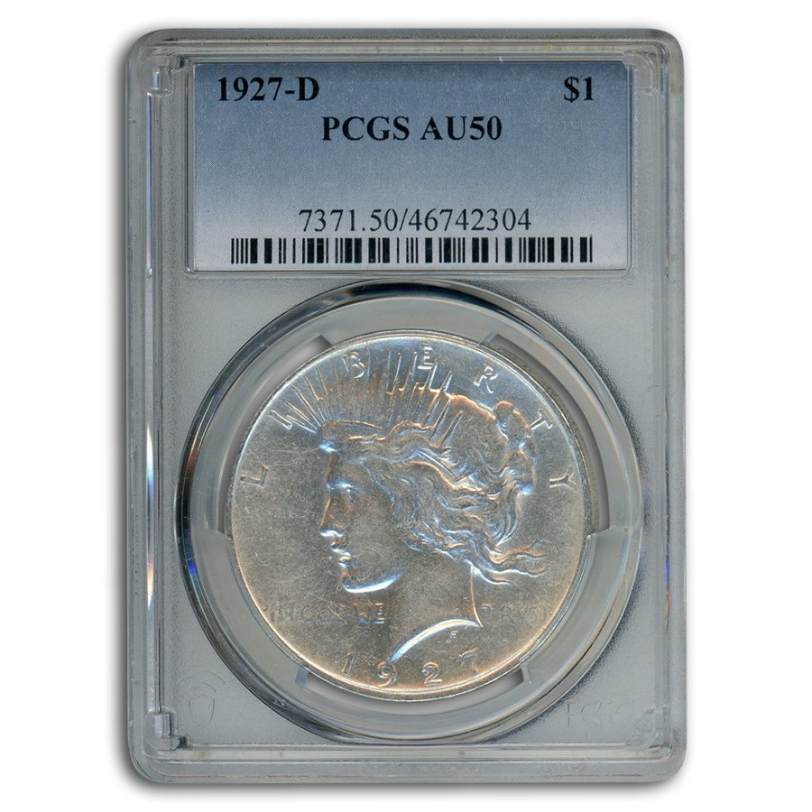 1927-D Peace Dollar AU-50 PCGS