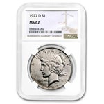 1927-D Peace Dollar MS-62 NGC