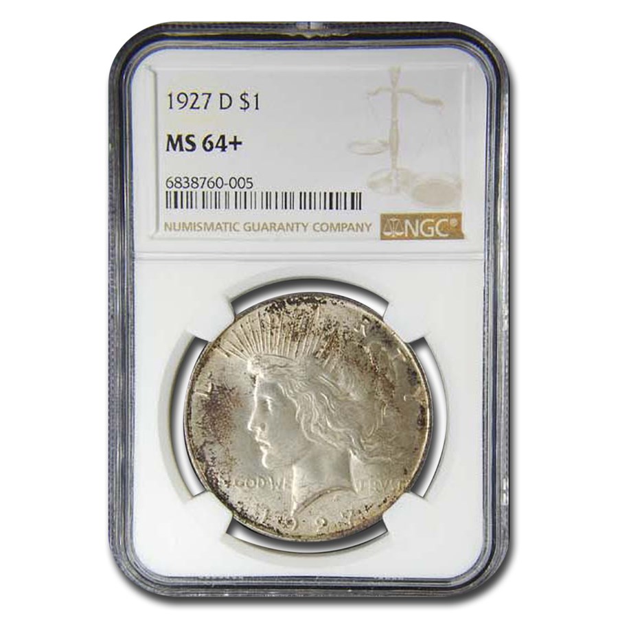 1927-D Peace Dollar MS-64+ NGC