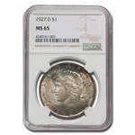 1927-D Peace Dollar MS-65 NGC