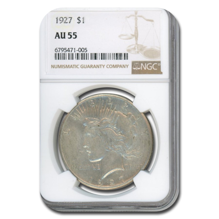 1927 Peace Dollar AU-55 NGC