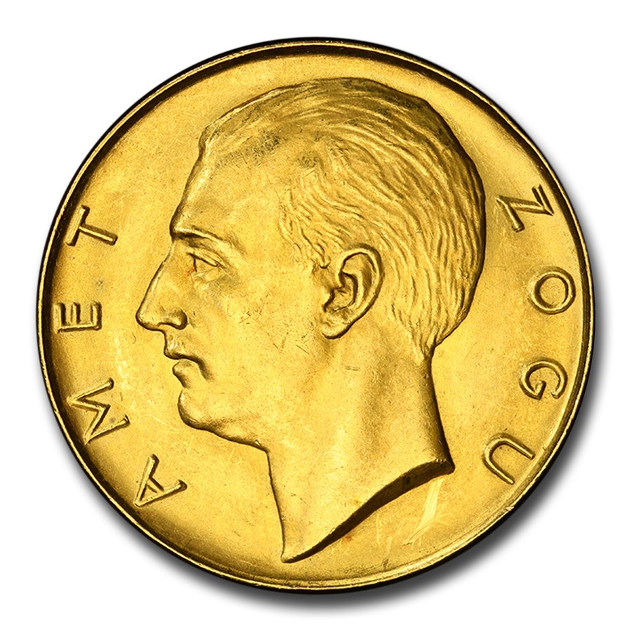 1927-R Albania Gold 100 Franga Ari Zog I MS-63 PCGS