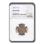 1927-S Lincoln Cent MS-64 NGC (Red/Brown)