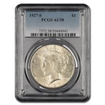 1927-S Peace Dollar AU-58 PCGS