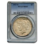 1927-S Peace Dollar MS-63 PCGS