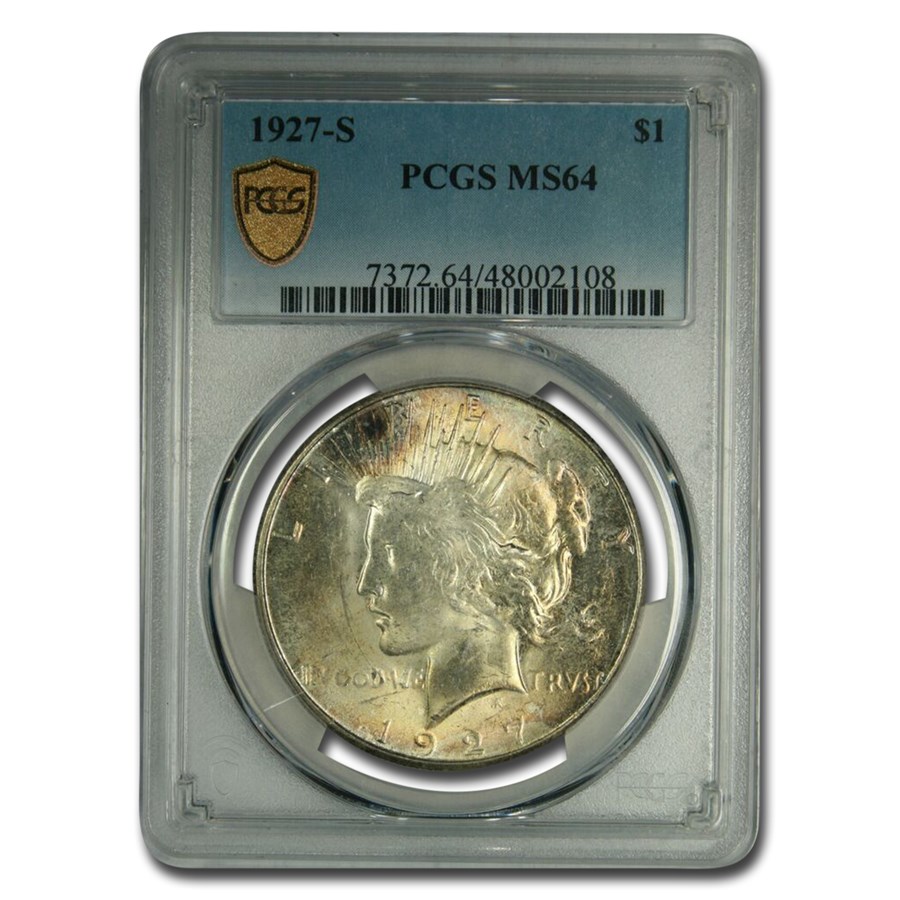 1927-S Peace Dollar MS-64 PCGS