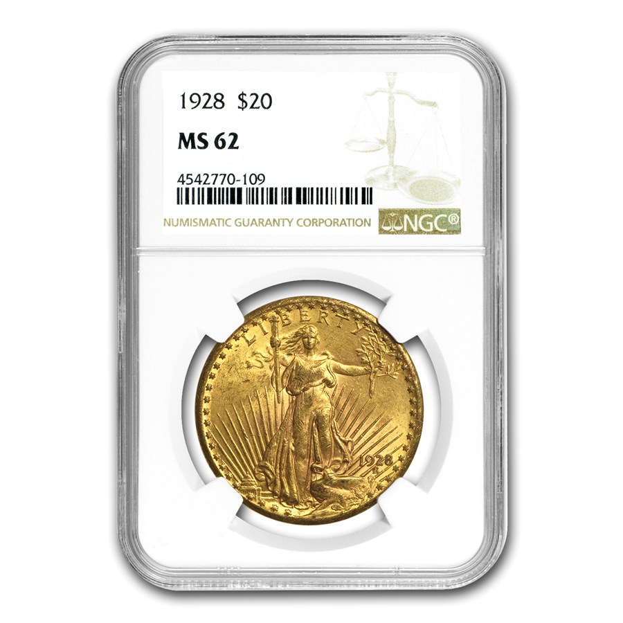 1928 $20 St Gaudens Gold Double Eagle MS-62 NGC