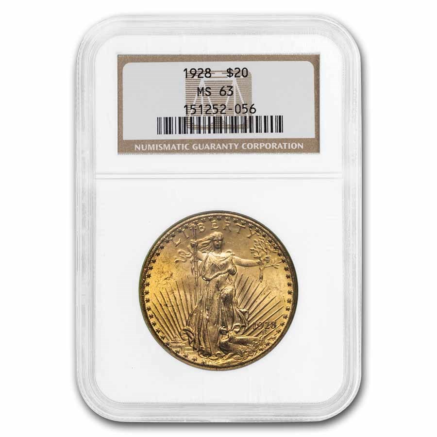 1928 $20 St Gaudens Gold Double Eagle MS-63 NGC